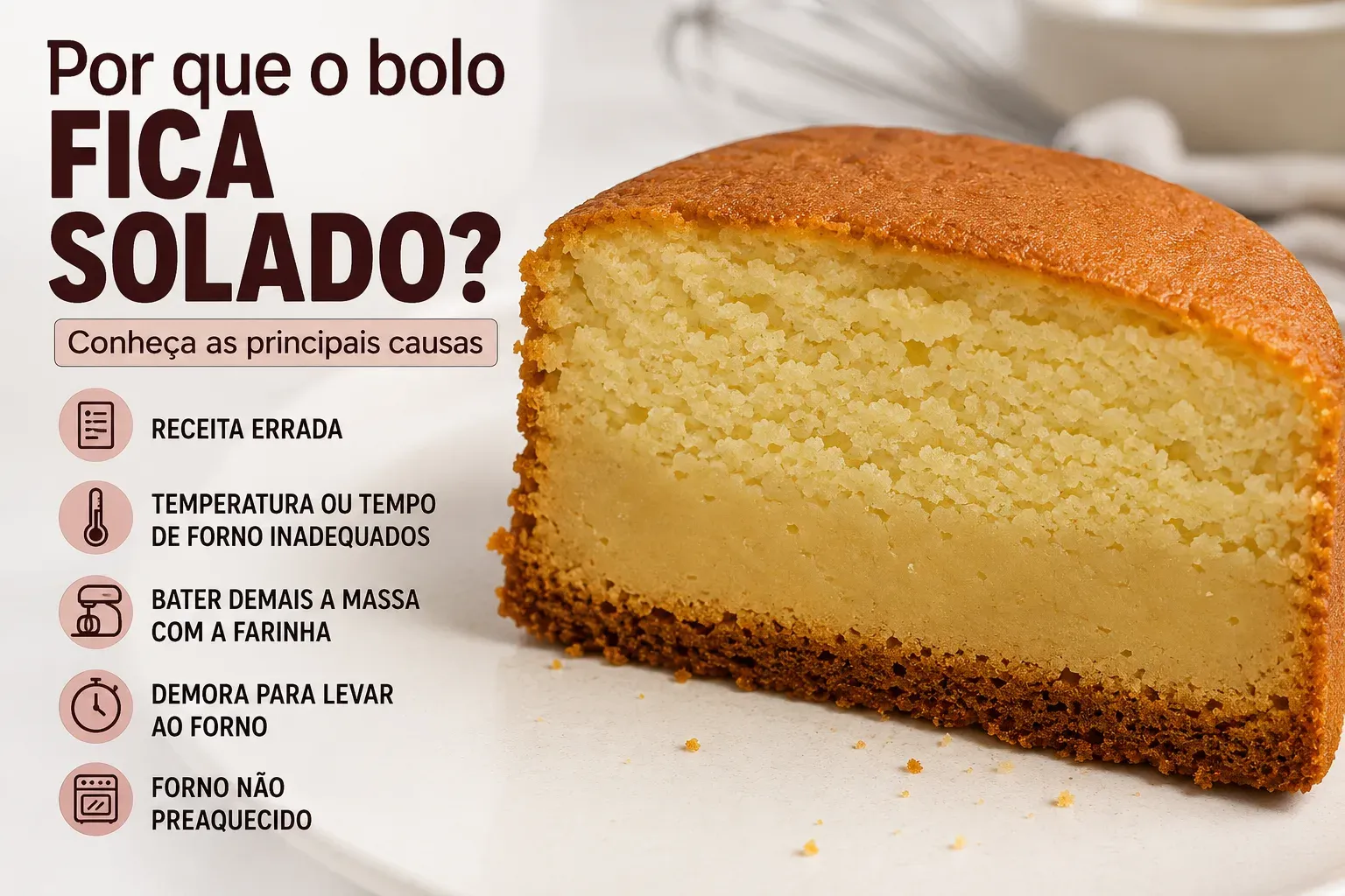 Por que o bolo fica solado? Conheça as principais causas