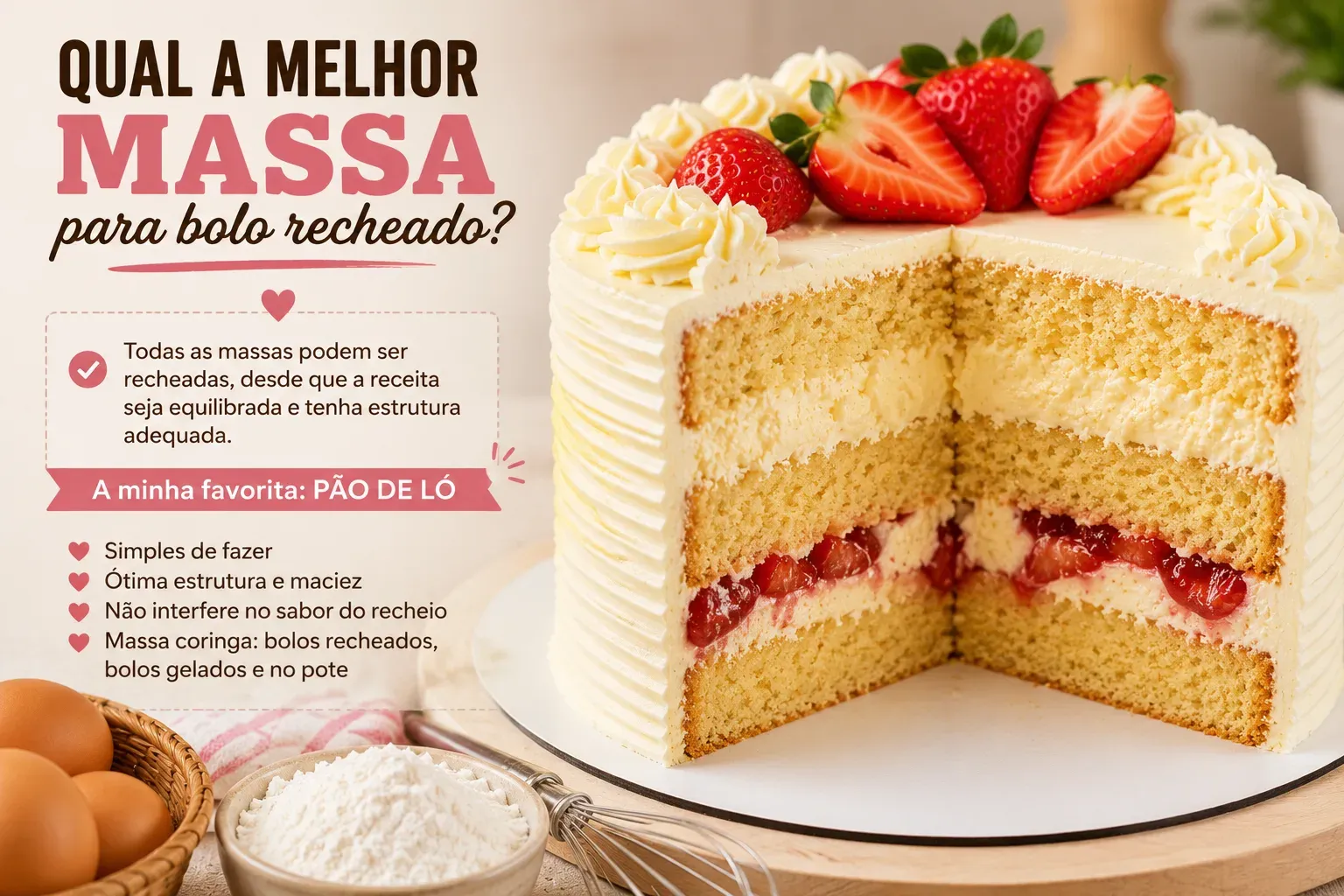 Qual a melhor massa para bolo recheado?