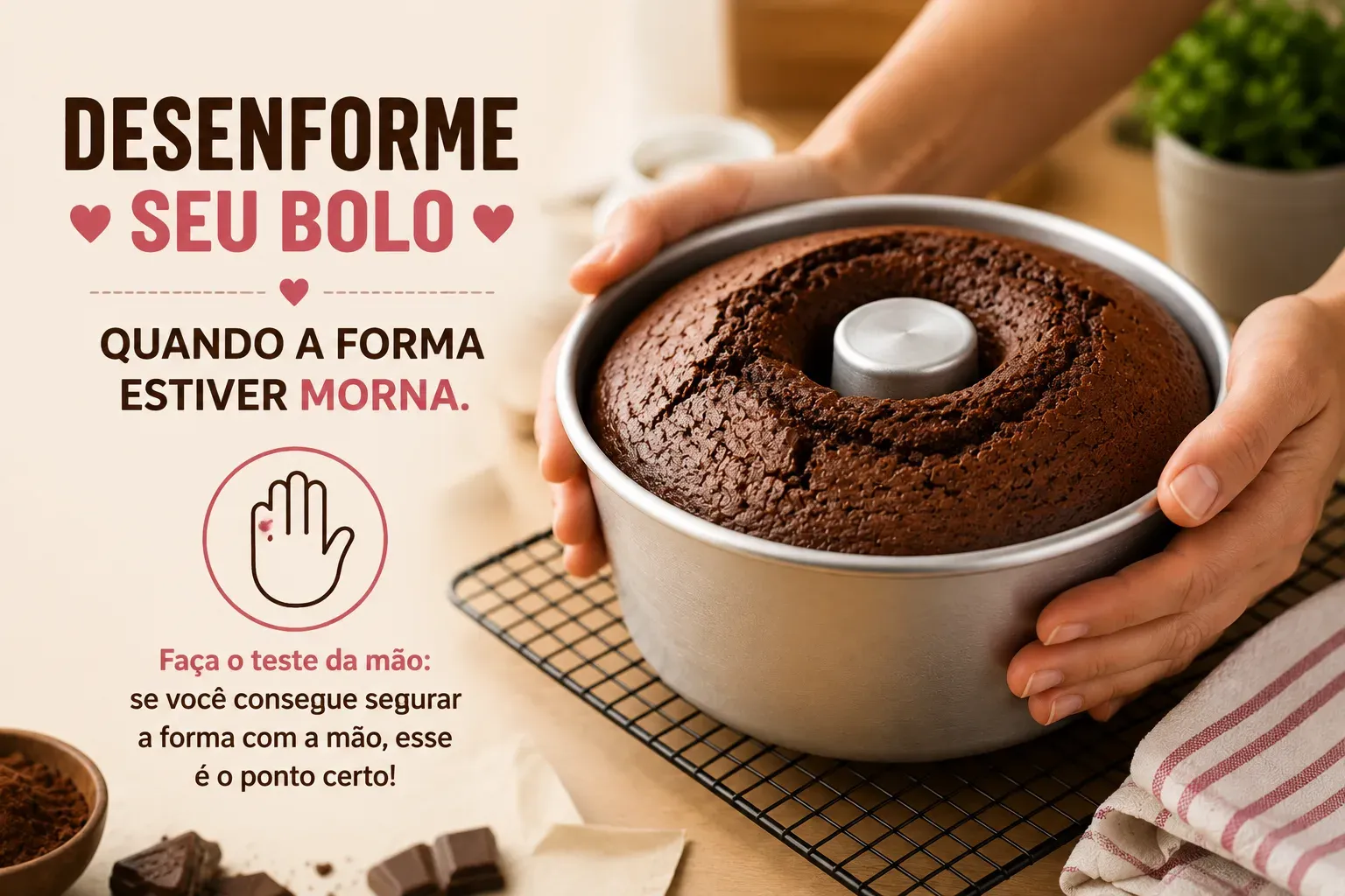 Quanto tempo esperar para desenformar o bolo?